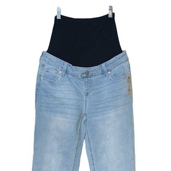 Time and Tru Womens Maternity Comfort Stretch Straight Jeans Size Small 4-6 New - Picture 3 of 9